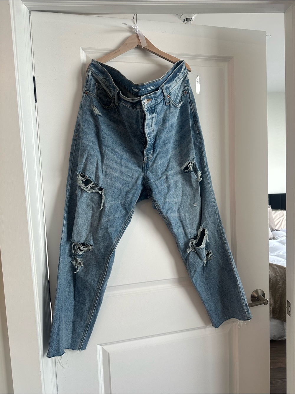 Distressed Blue Denim Jeans
